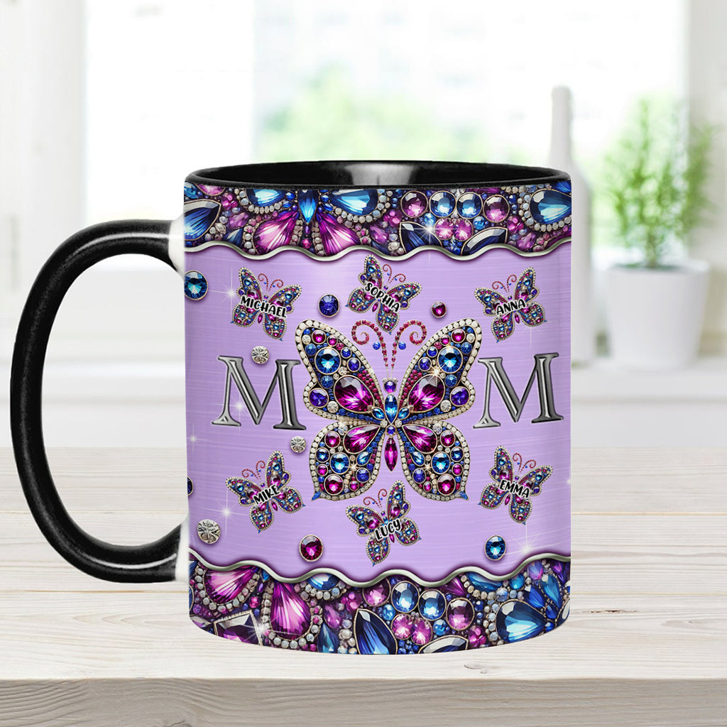Mug personnalisé « Papillons pour maman et enfants » - Mug à l'effigie de maman