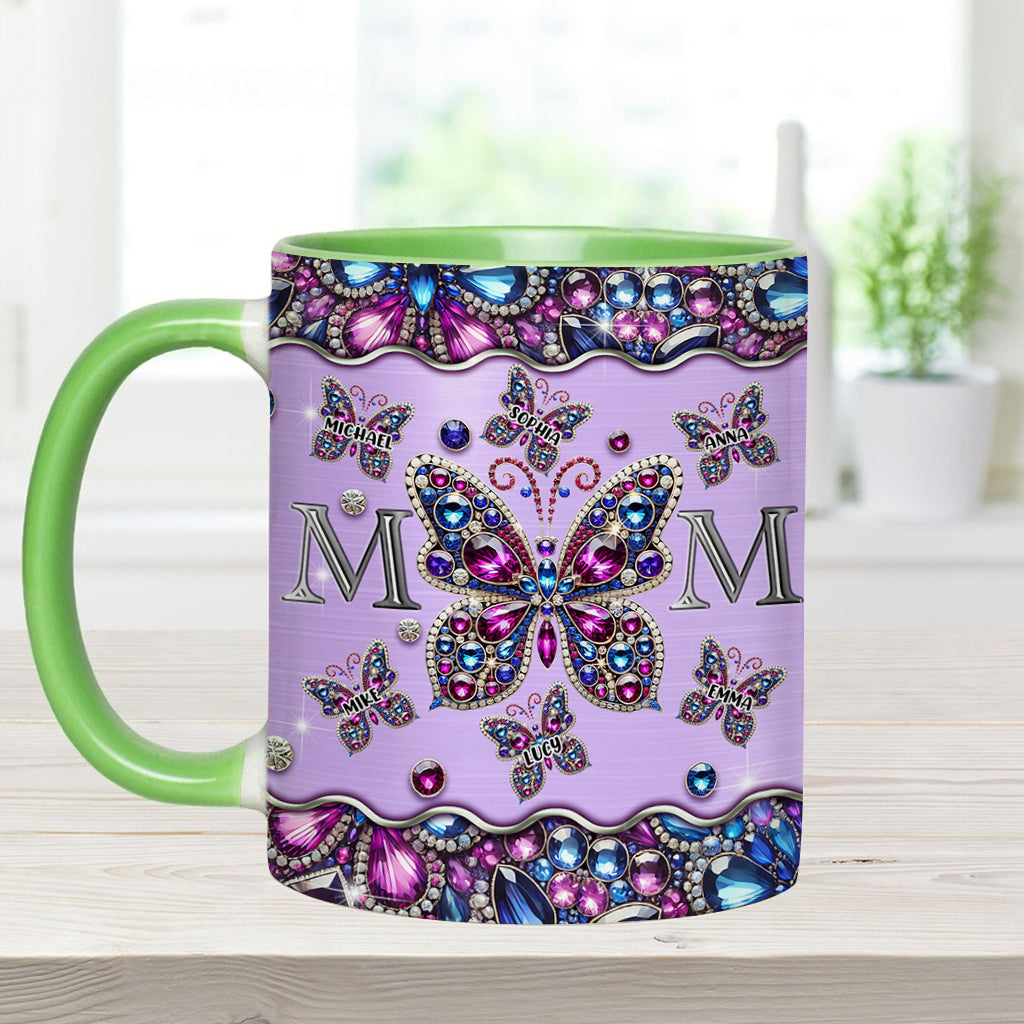 Mug personnalisé « Papillons pour maman et enfants » - Mug à l'effigie de maman