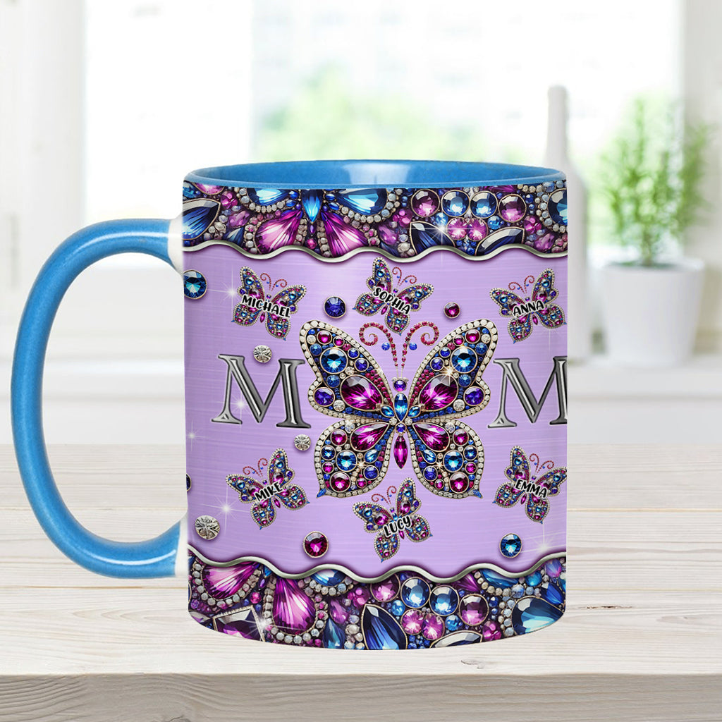 Mug personnalisé « Papillons pour maman et enfants » - Mug à l'effigie de maman