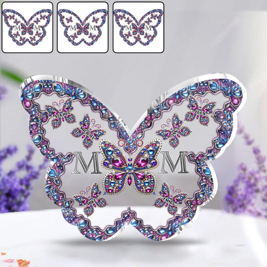 Papillons Maman et Enfants - Plaque acrylique personnalisée pour maman