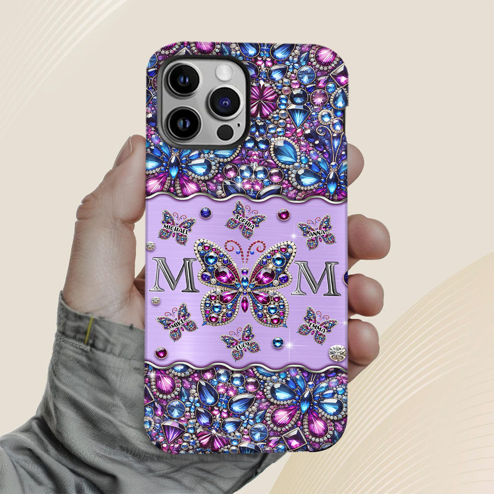 Mom And Children Butterflies - Personalized Mother Full Print Phone Case