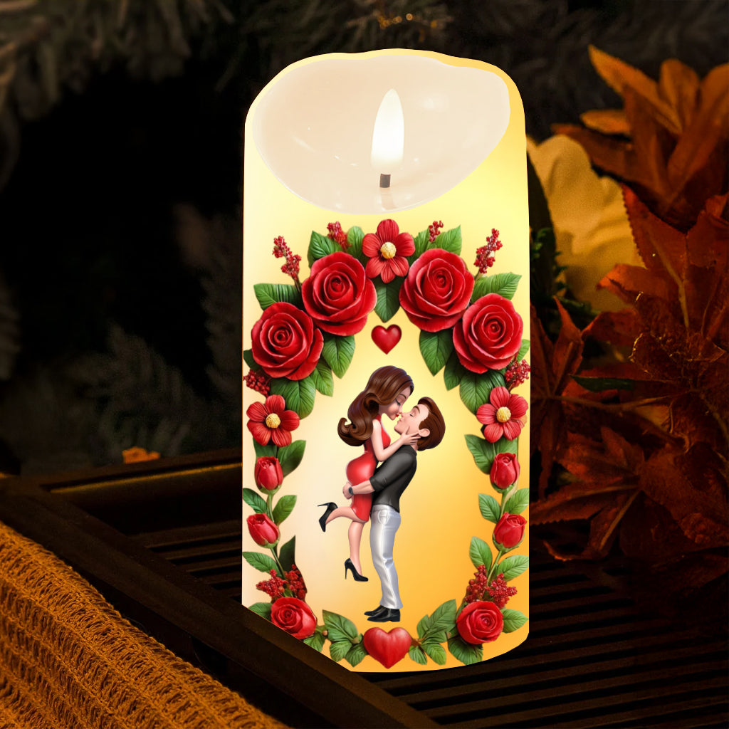Je t'aime - Bougie sans flamme personnalisée pour couple