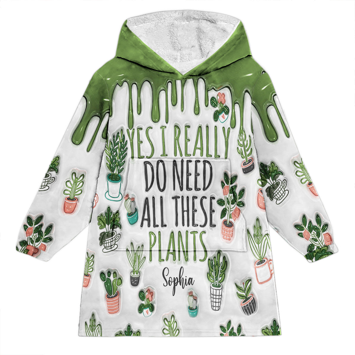 Oui, j'ai besoin de toutes ces plantes - Couverture à capuche de jardinage personnalisée