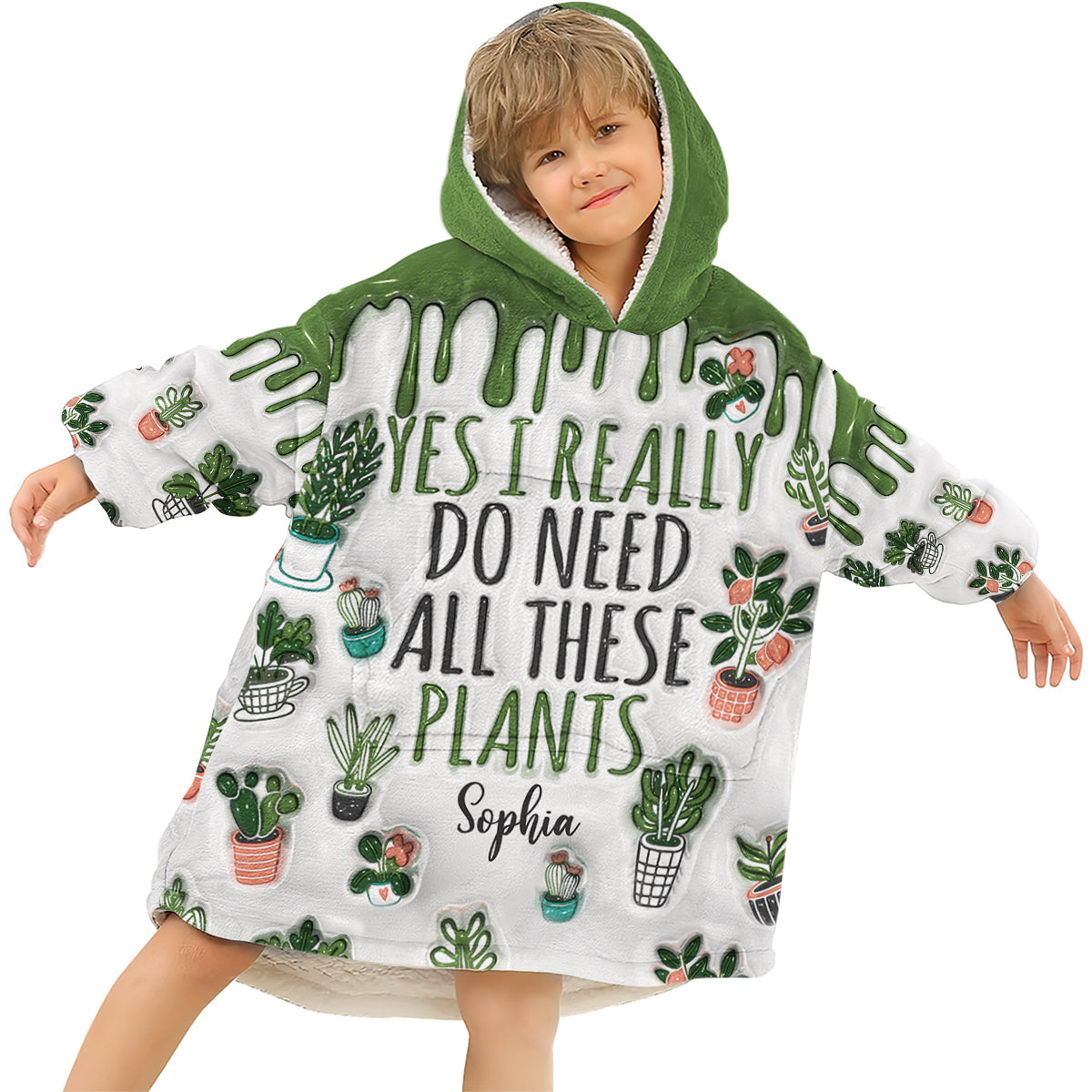 Oui, j'ai besoin de toutes ces plantes - Couverture à capuche de jardinage personnalisée