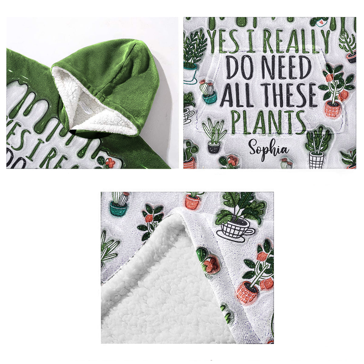 Oui, j'ai besoin de toutes ces plantes - Couverture à capuche de jardinage personnalisée
