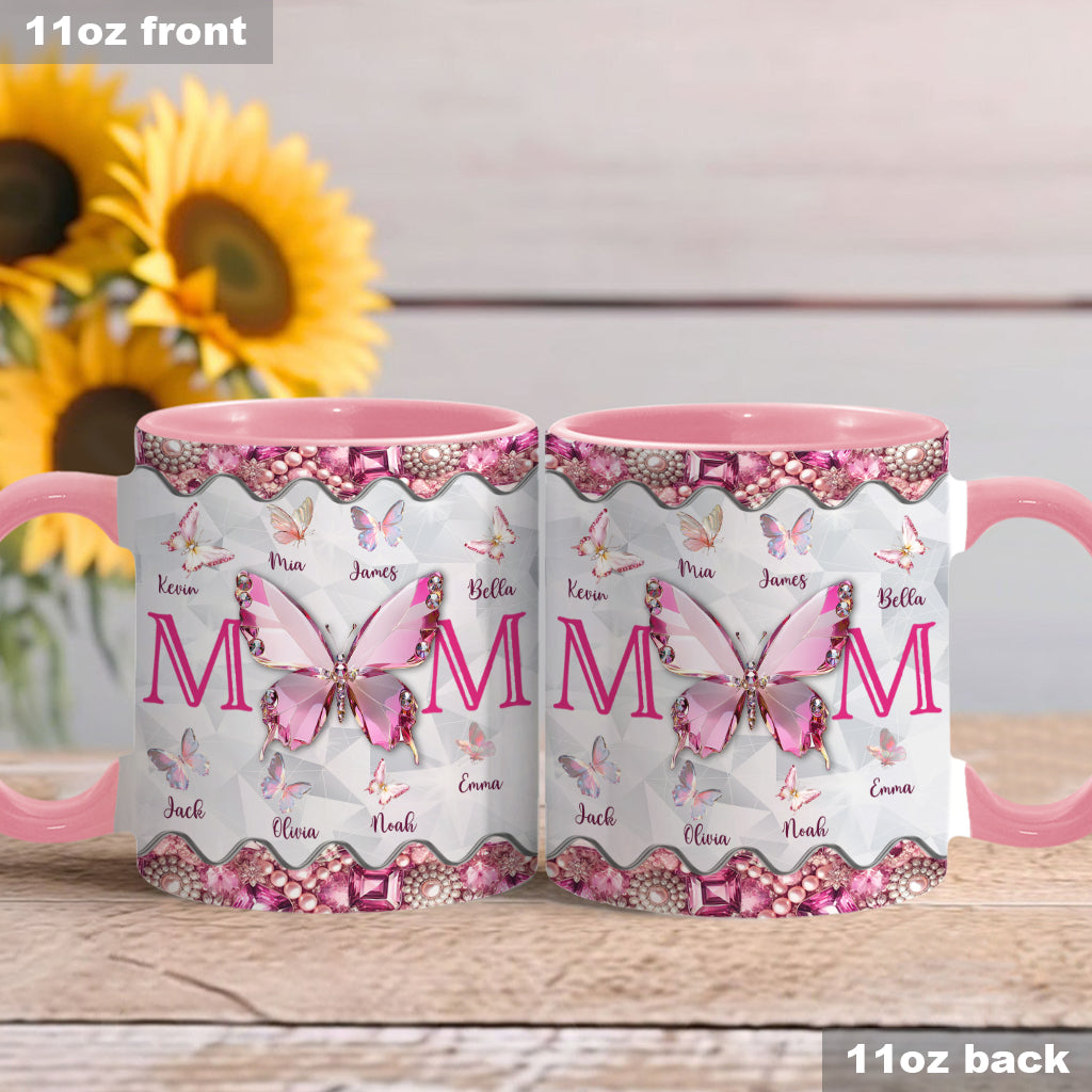 Mug personnalisé « Papillons pour maman et enfants » - Mug à l'effigie de maman