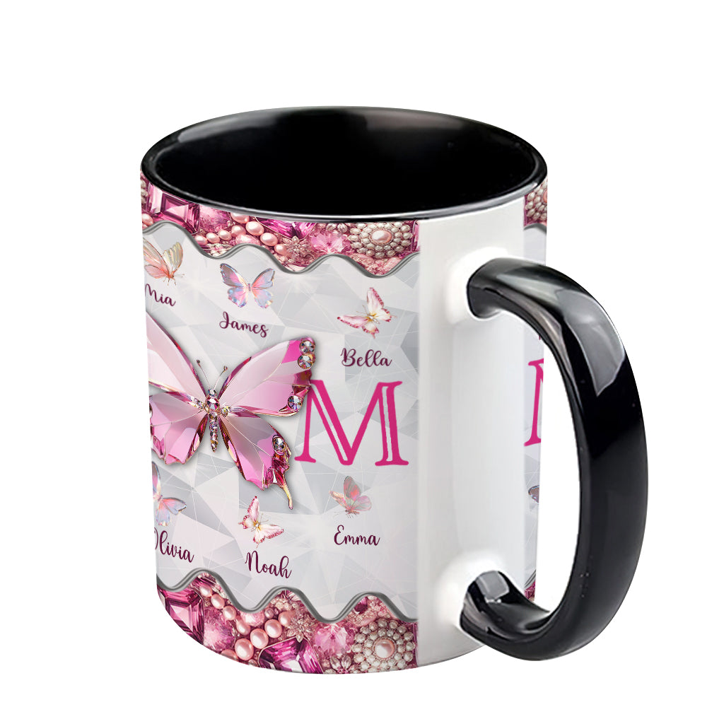 Mug personnalisé « Papillons pour maman et enfants » - Mug à l'effigie de maman