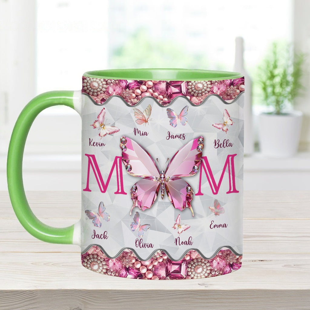 Mug personnalisé « Papillons pour maman et enfants » - Mug à l'effigie de maman