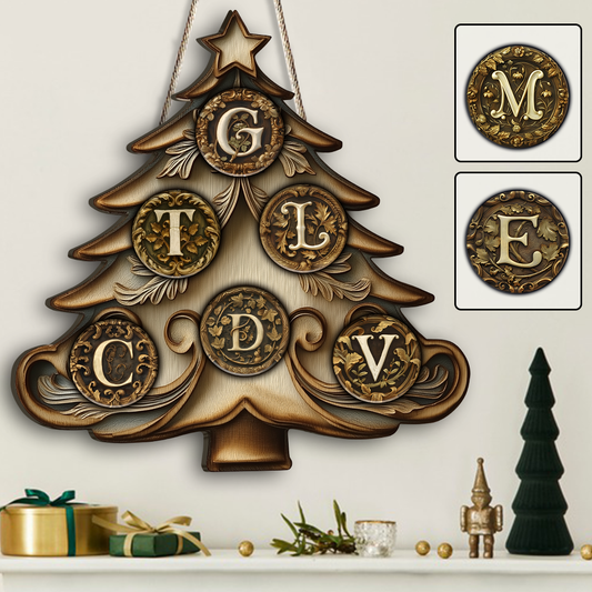 Family Christmas - Personalized Family Custom Shaped Wood Sign