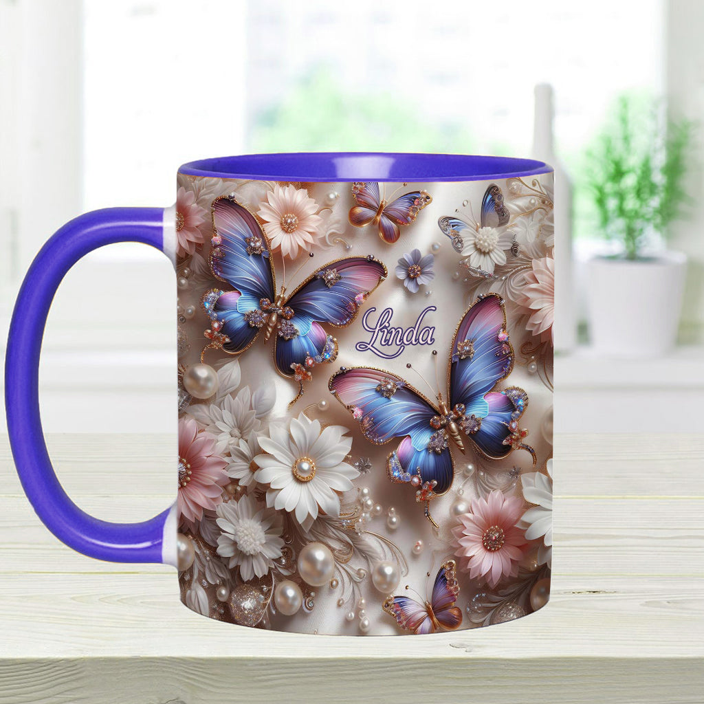 Beautiful Butterfly - Personalized Butterfly Accent Mug