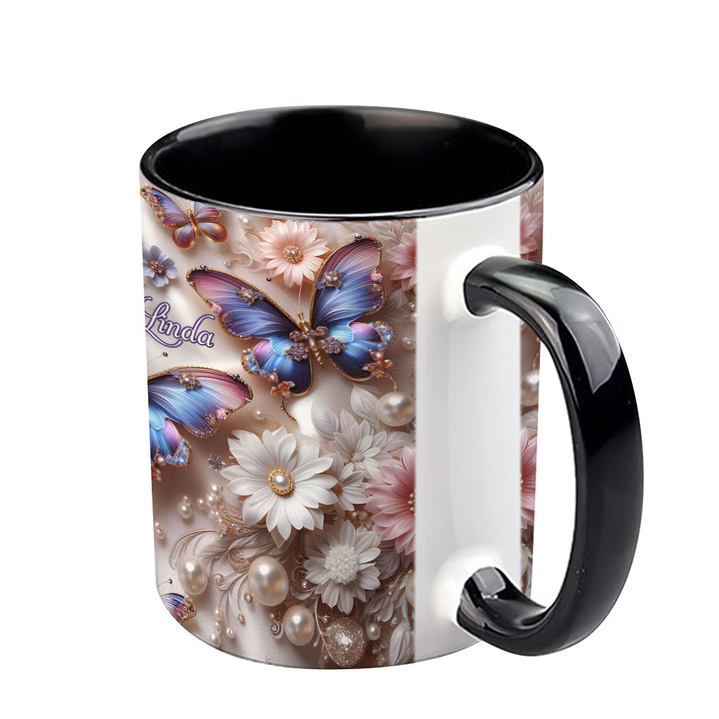 Beautiful Butterfly - Personalized Butterfly Accent Mug
