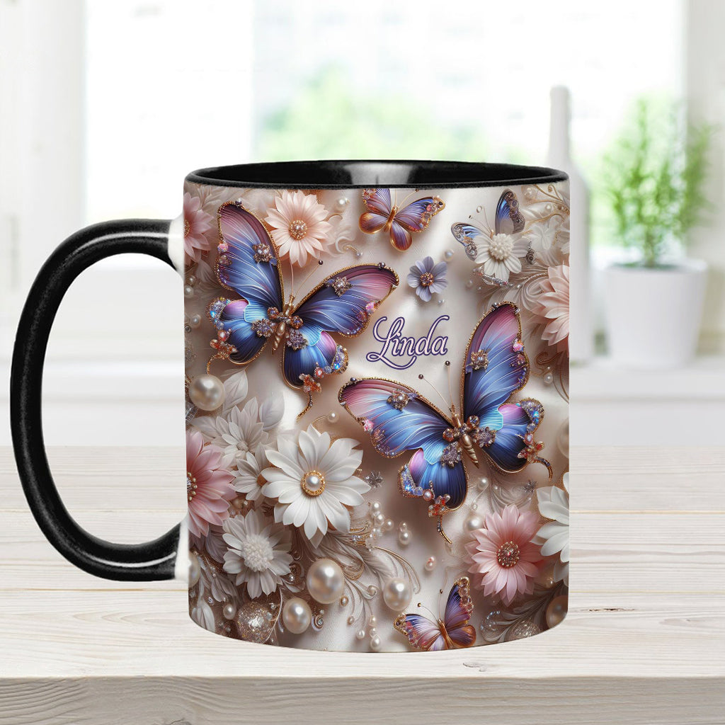 Beautiful Butterfly - Personalized Butterfly Accent Mug