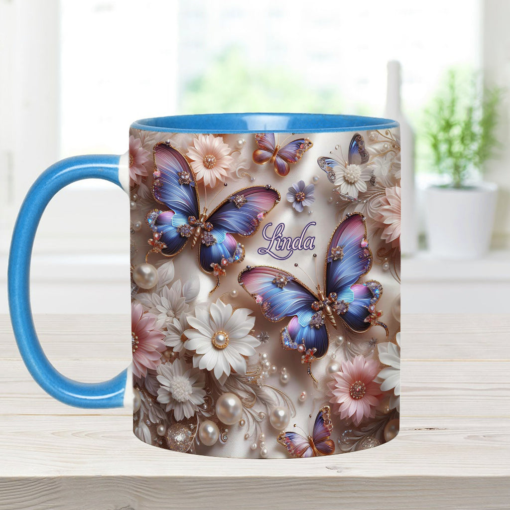 Beautiful Butterfly - Personalized Butterfly Accent Mug