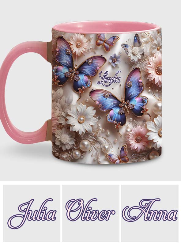 Beautiful Butterfly - Personalized Butterfly Accent Mug