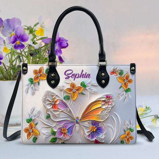 Sac à main en cuir papillon personnalisé - Magnifique papillon