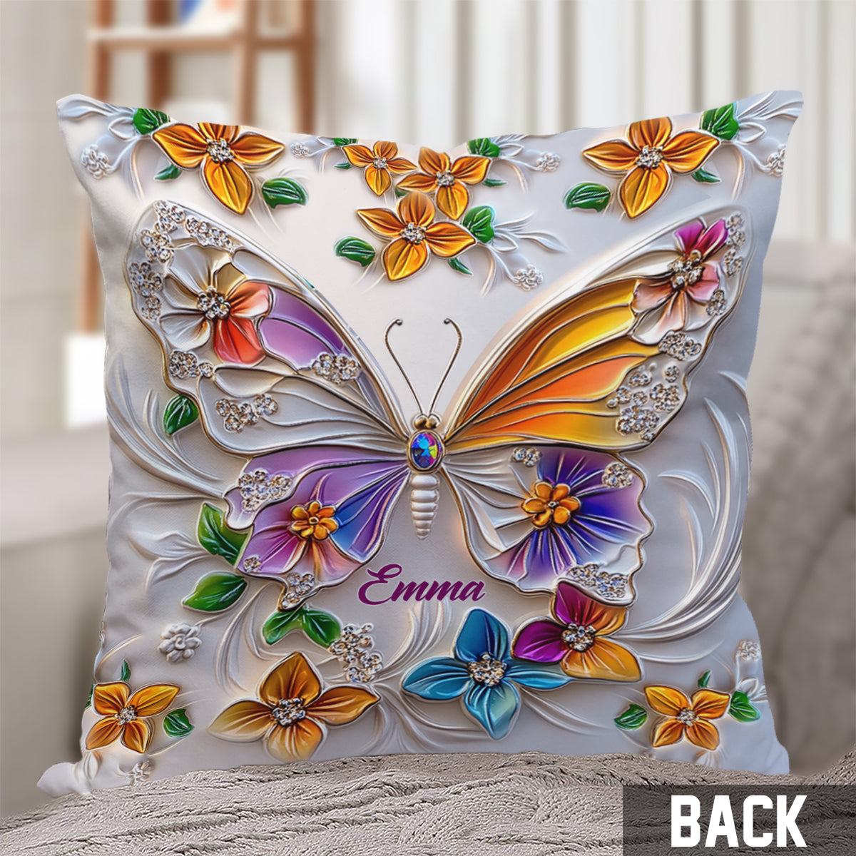 Stunning Butterfly - Personalized Butterfly Throw Pillow