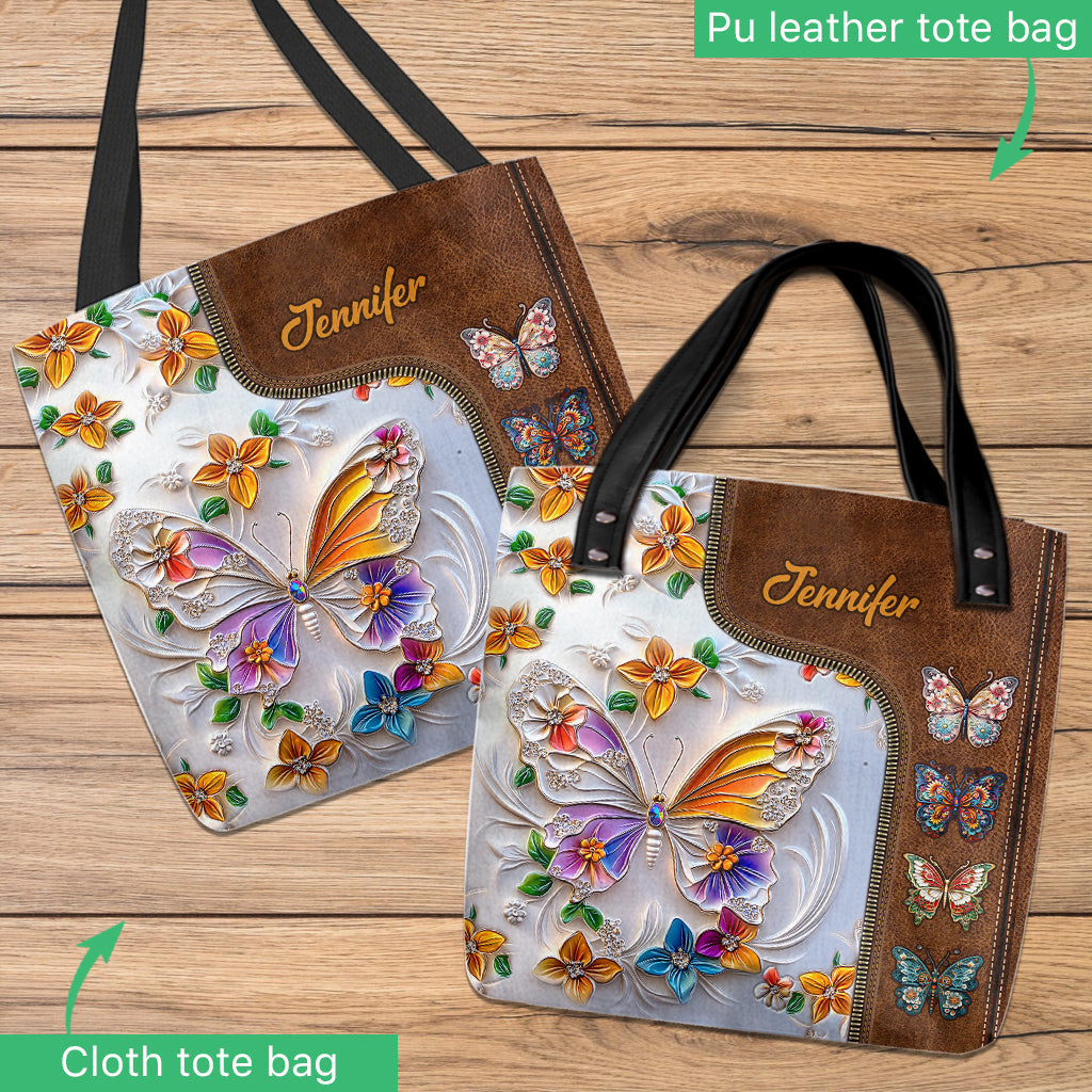 Stunning Butterfly - Personalized Butterfly Tote Bag