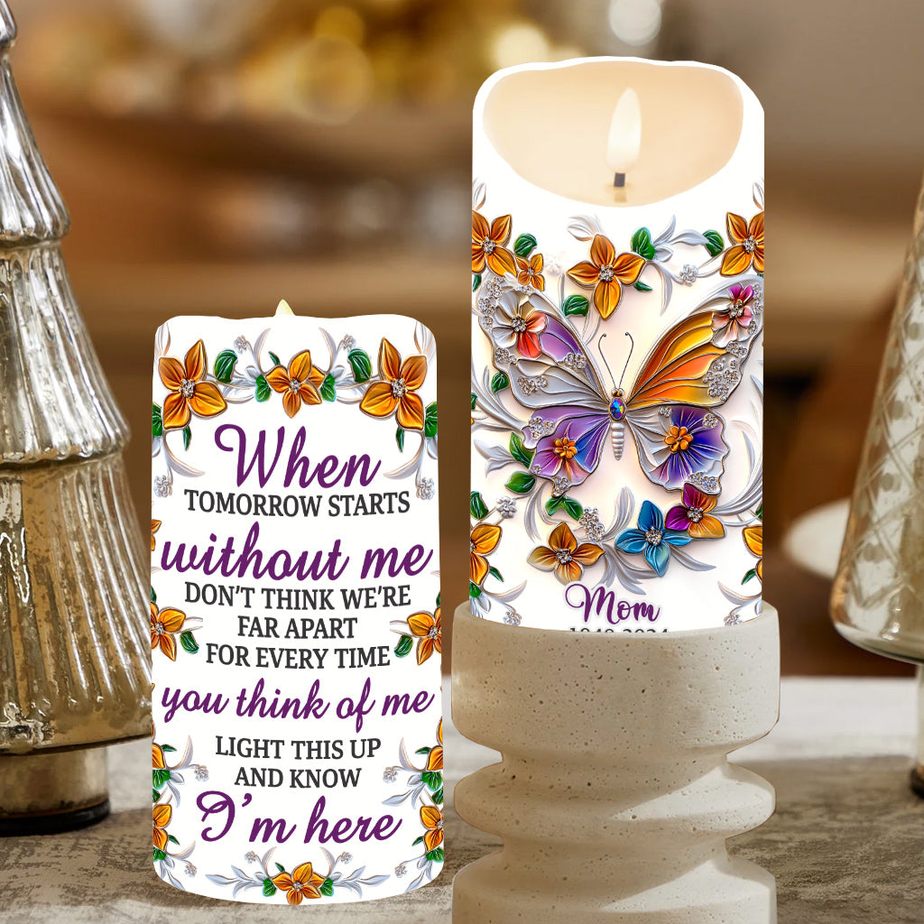 Those We Love Don't Go Away - Personalized Memorial Flameless Candle