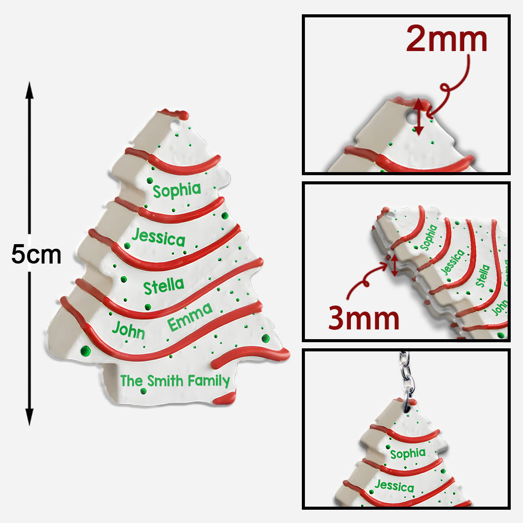 Christmas Cake Family Friends Coworkers - Personalized Family Keychain