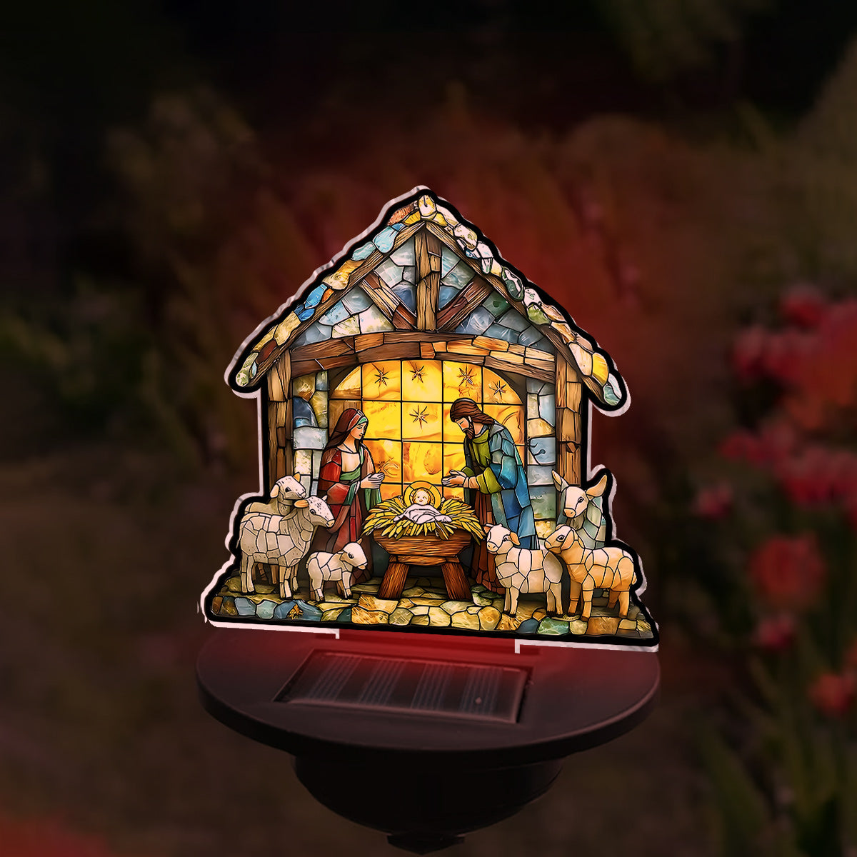 Que Dieu vous bénisse tous - Lampe solaire de jardin chrétienne