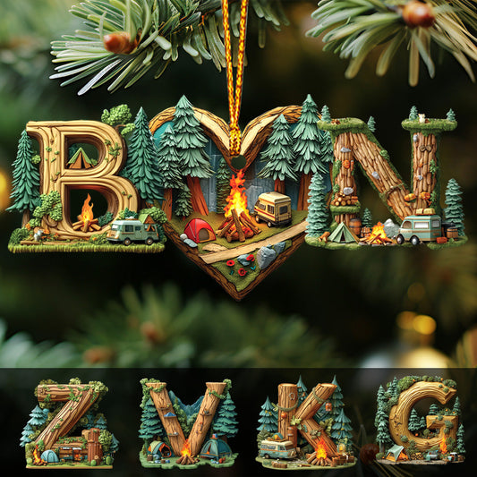 Camping Couple Letter - Personalized Camping Ornament