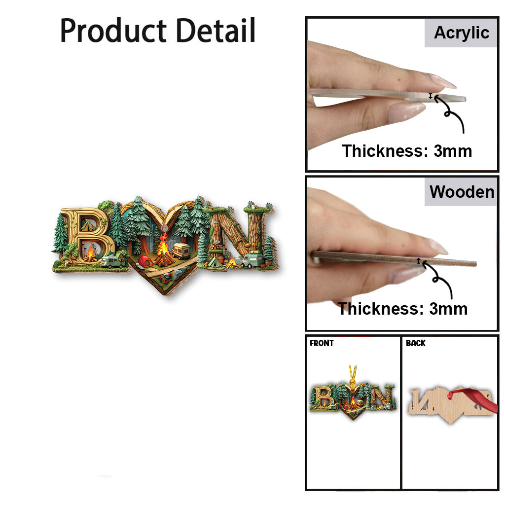 Lettre personnalisée pour un couple de campeurs - Ornement de camping