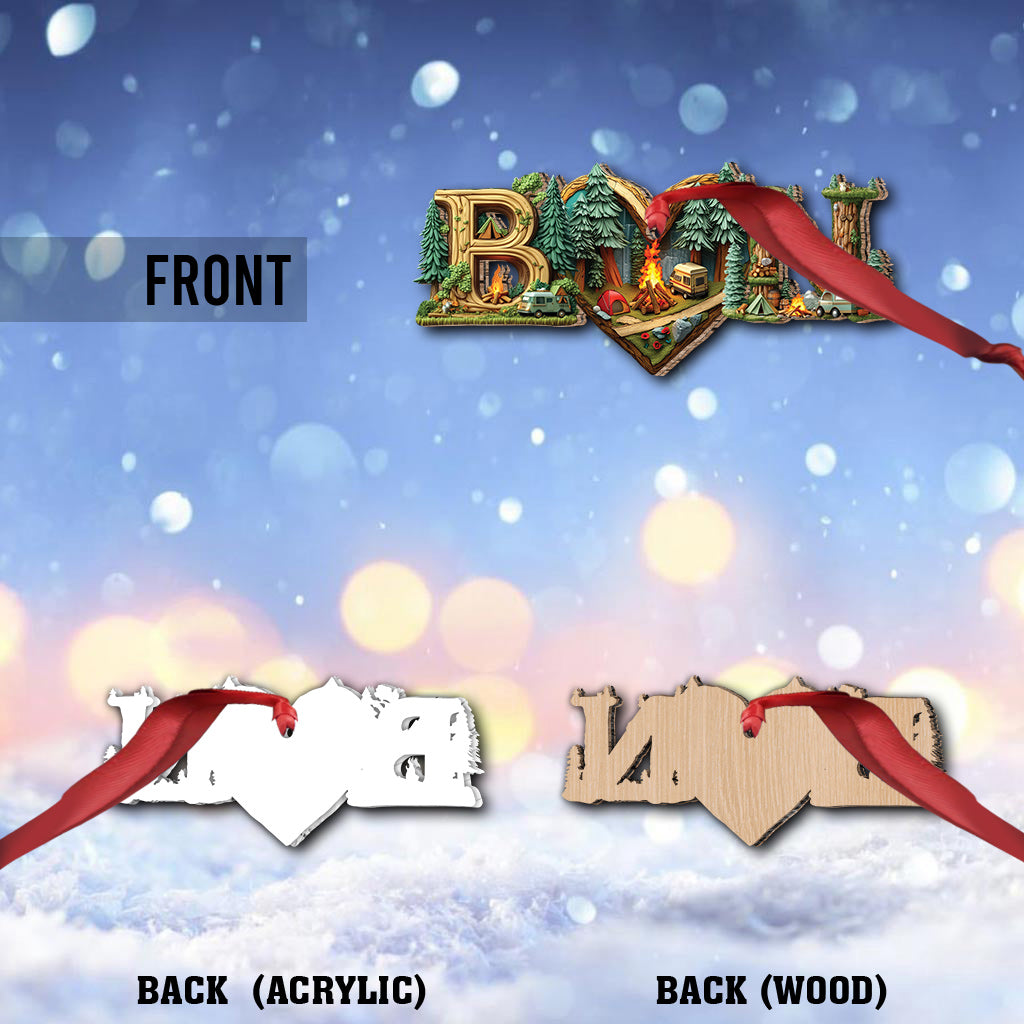 Lettre personnalisée pour un couple de campeurs - Ornement de camping