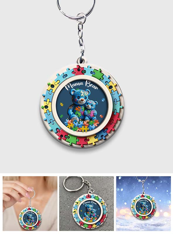 Mama Bear - Autism Awareness Keychain