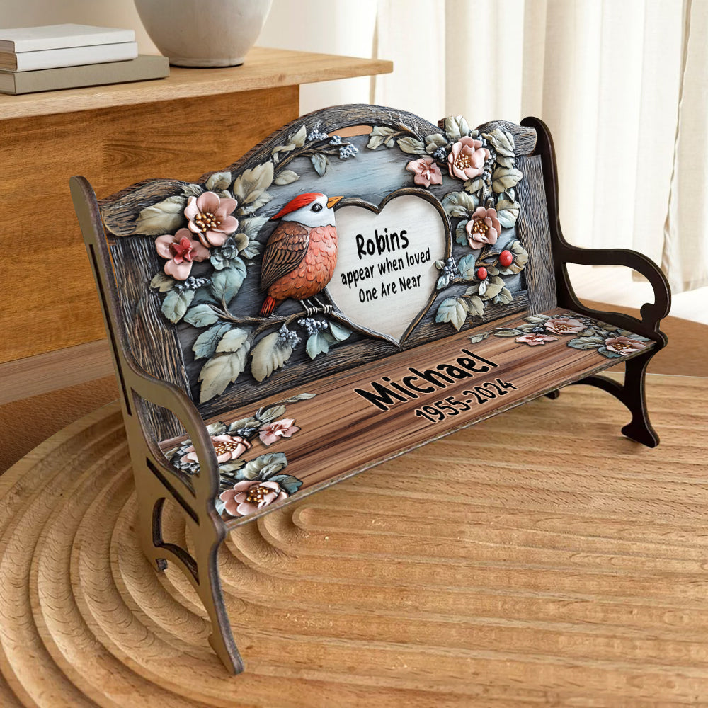 Cardinals Appears When Angel Are Near - Personalized Memorial Wooden Bench