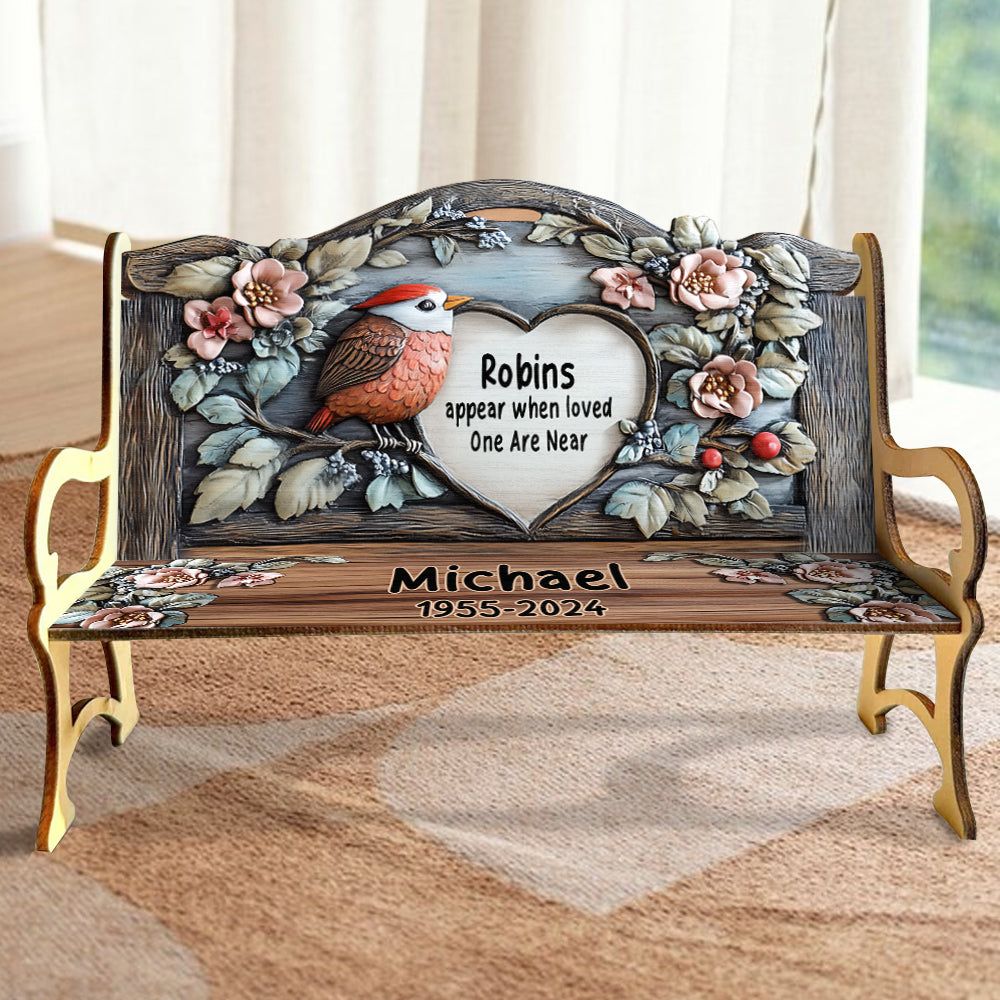 Cardinals Appears When Angel Are Near - Personalized Memorial Wooden Bench