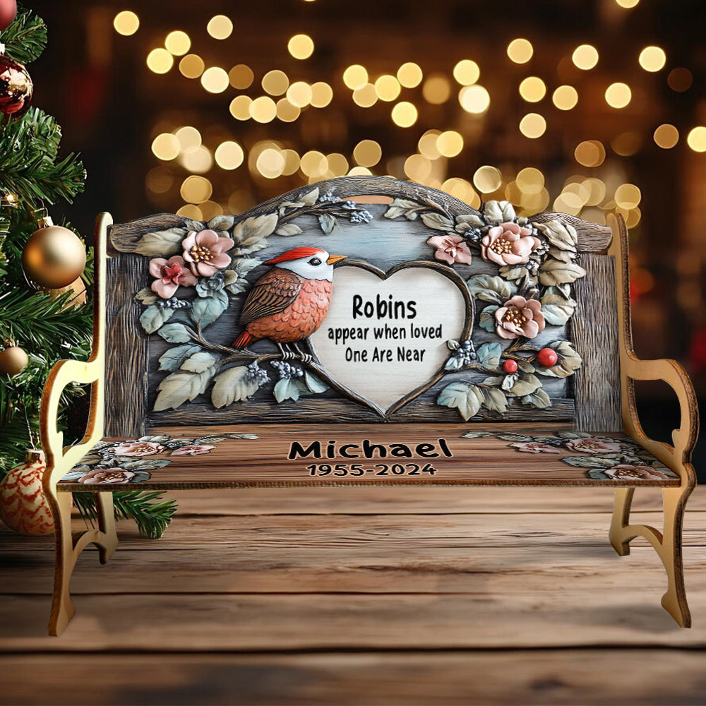 Cardinals Appears When Angel Are Near - Personalized Memorial Wooden Bench