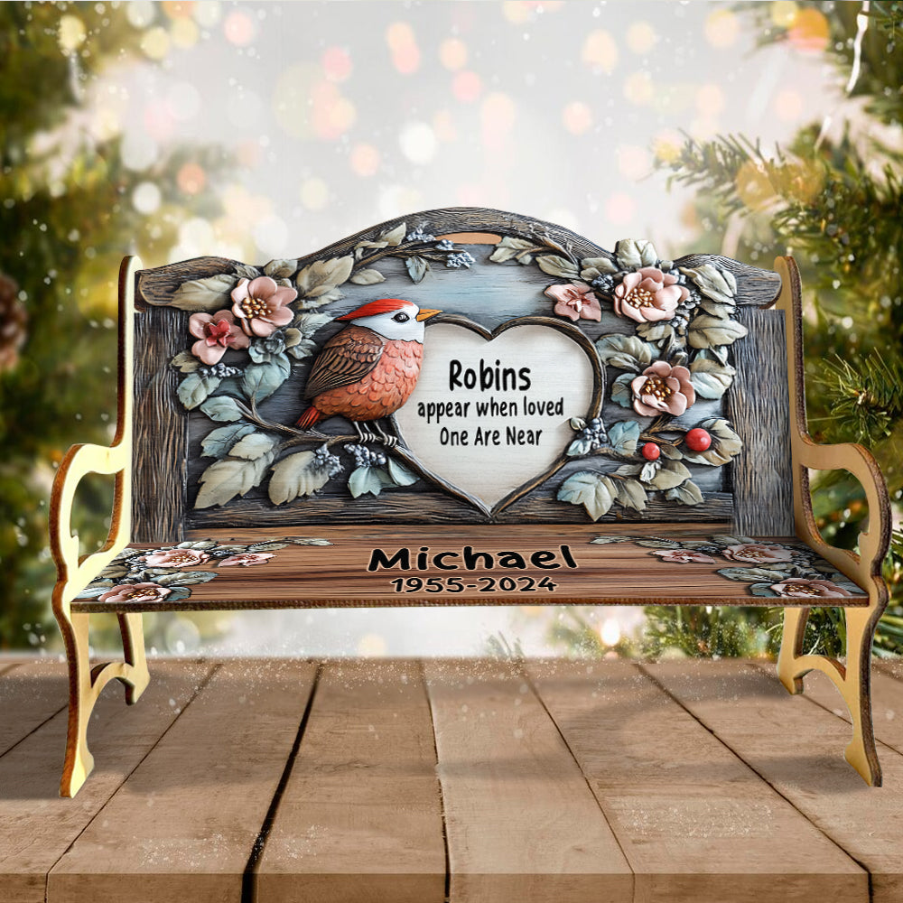 Cardinals Appears When Angel Are Near - Personalized Memorial Wooden Bench