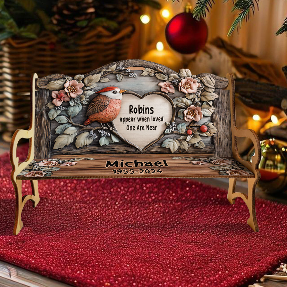 Cardinals Appears When Angel Are Near - Personalized Memorial Wooden Bench