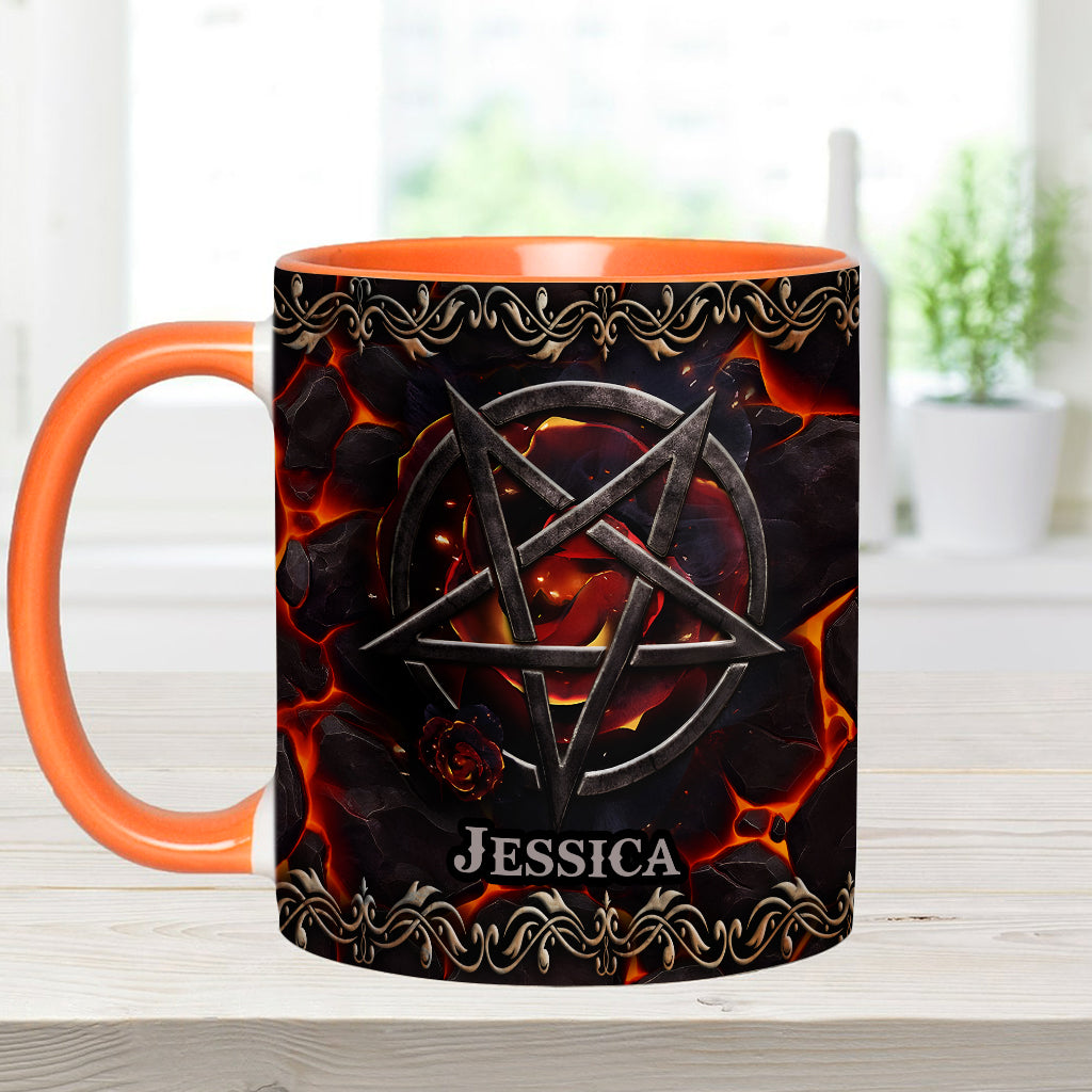Mug personnalisé à motif pentacle volcanique et sorcière