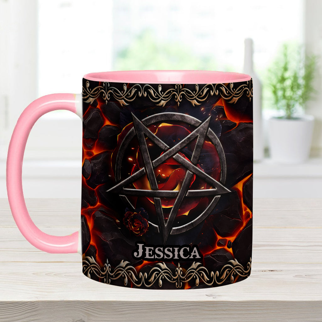 Mug personnalisé à motif pentacle volcanique et sorcière