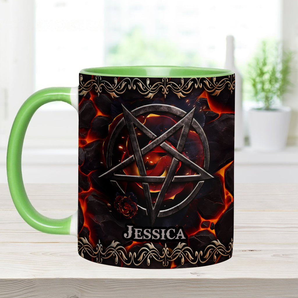 Mug personnalisé à motif pentacle volcanique et sorcière