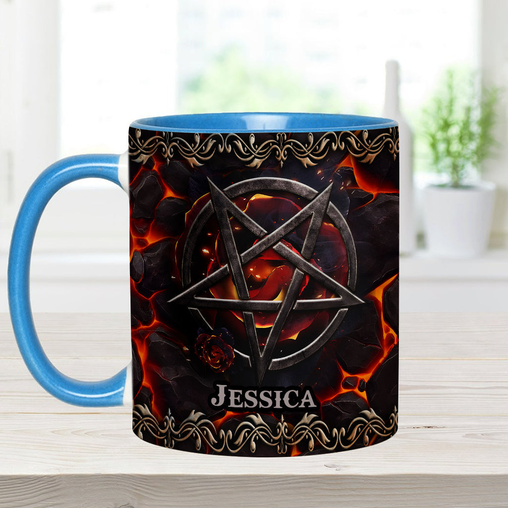 Mug personnalisé à motif pentacle volcanique et sorcière