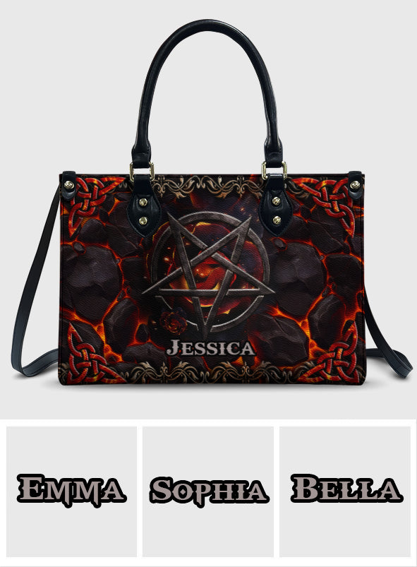 Pentacle volcanique - Sac à main en cuir personnalisé pour sorcière
