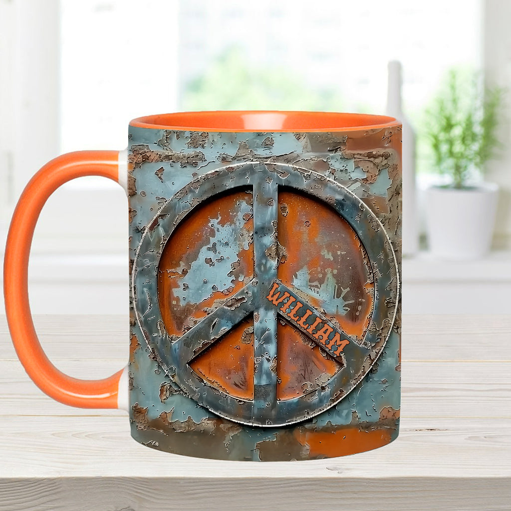 Love Peace - Personalized Hippie Accent Mug