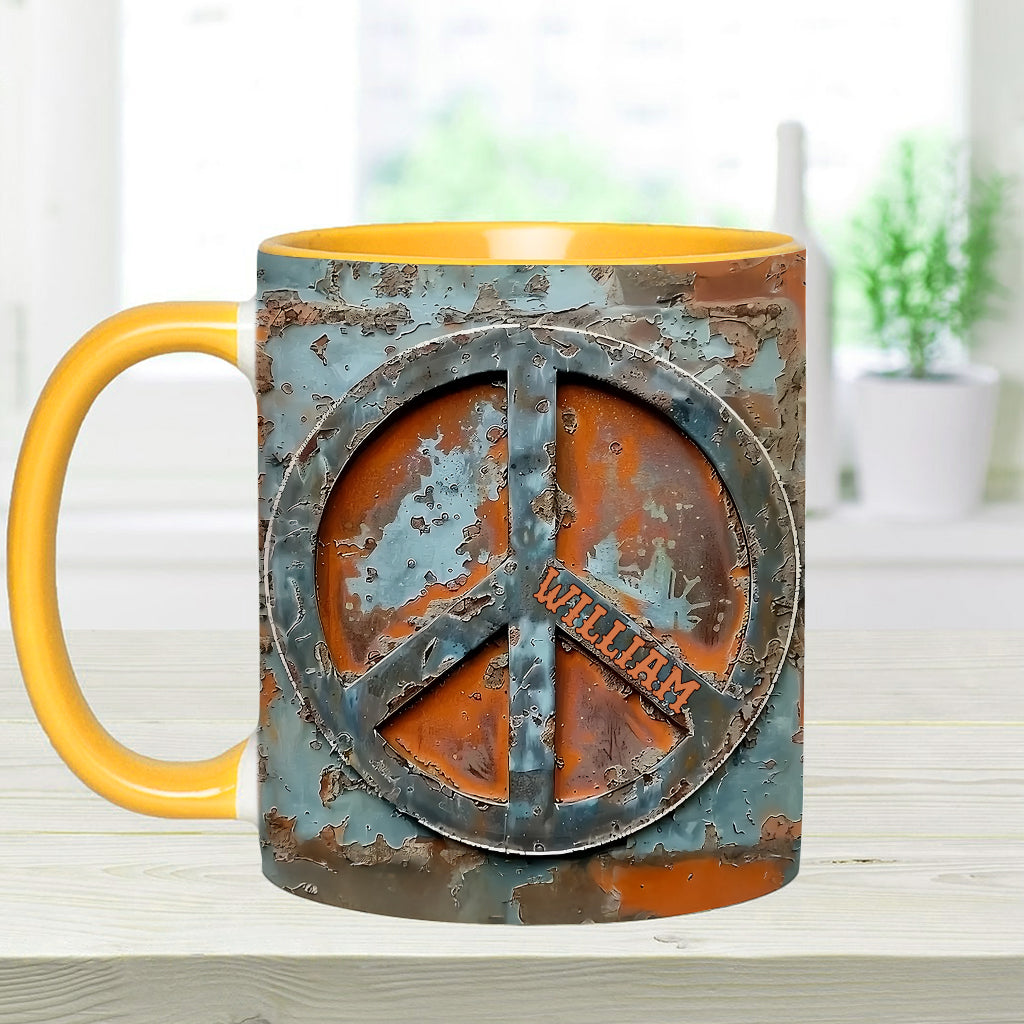 Love Peace - Personalized Hippie Accent Mug
