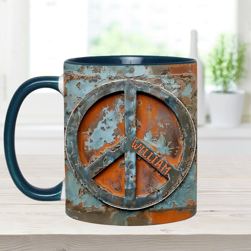 Love Peace - Personalized Hippie Accent Mug