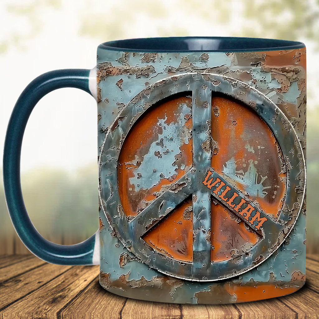 Love Peace - Personalized Hippie Accent Mug