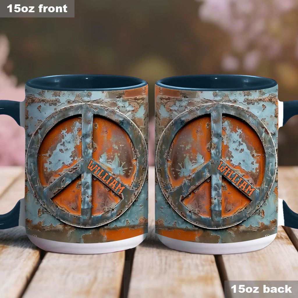 Love Peace - Personalized Hippie Accent Mug