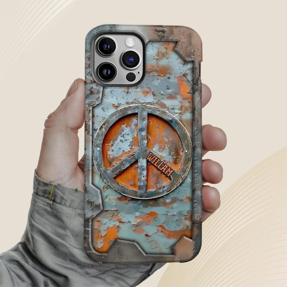 Love Peace - Personalized Hippie Full Print Phone Case