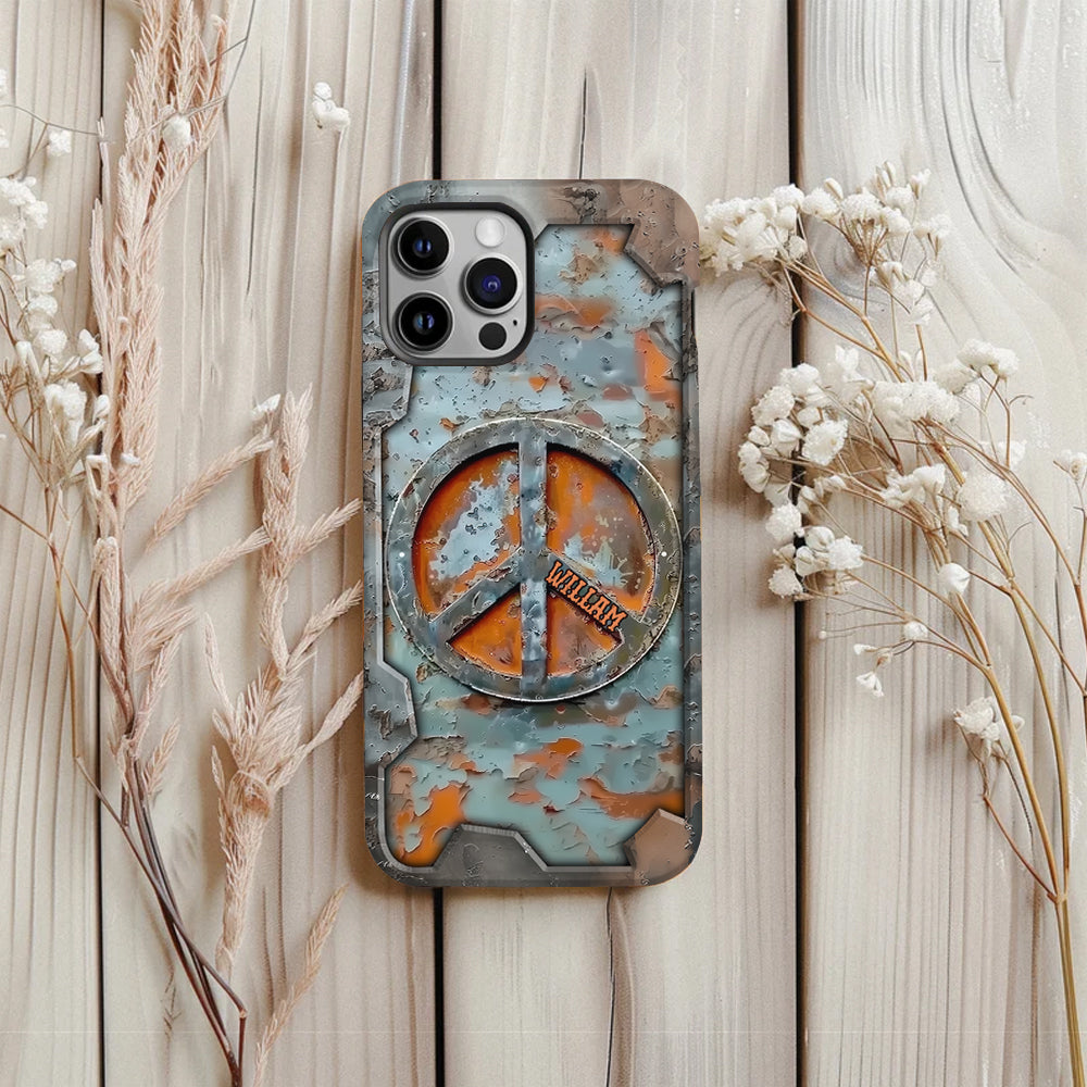 Love Peace - Personalized Hippie Full Print Phone Case