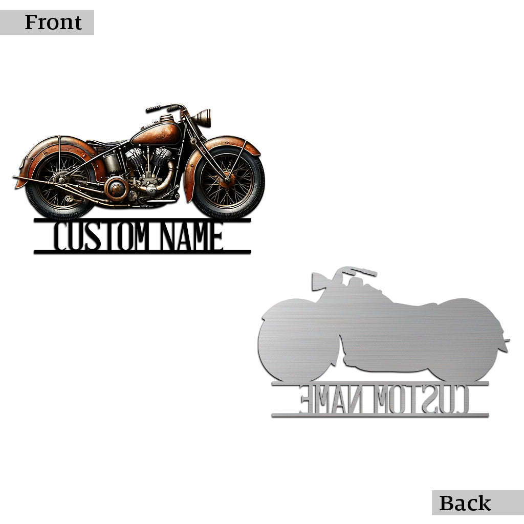 Custom Name - Personalized Biker Cut Metal Sign