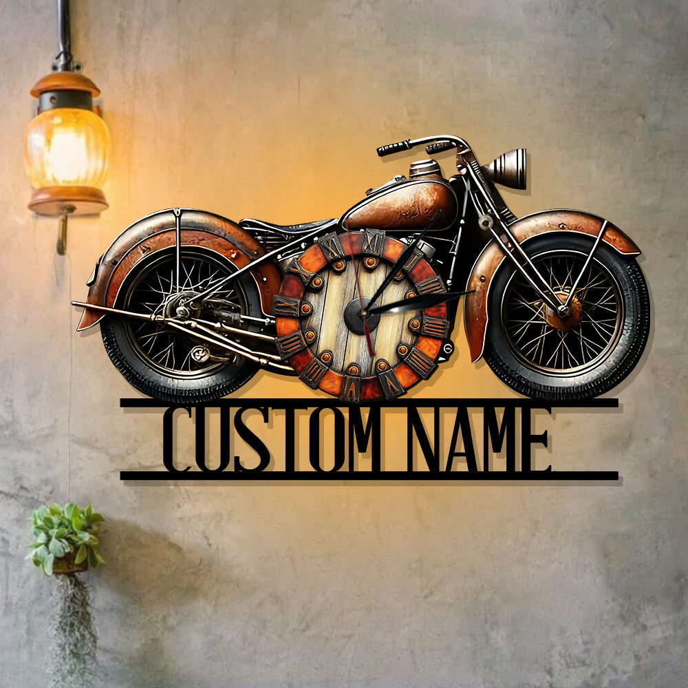Always Time For A Ride - Personalized Biker LED Light Wall Clock
