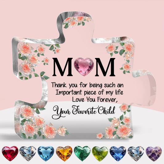 Merci maman, pierre de naissance personnalisée - Plaque acrylique personnalisée pour maman