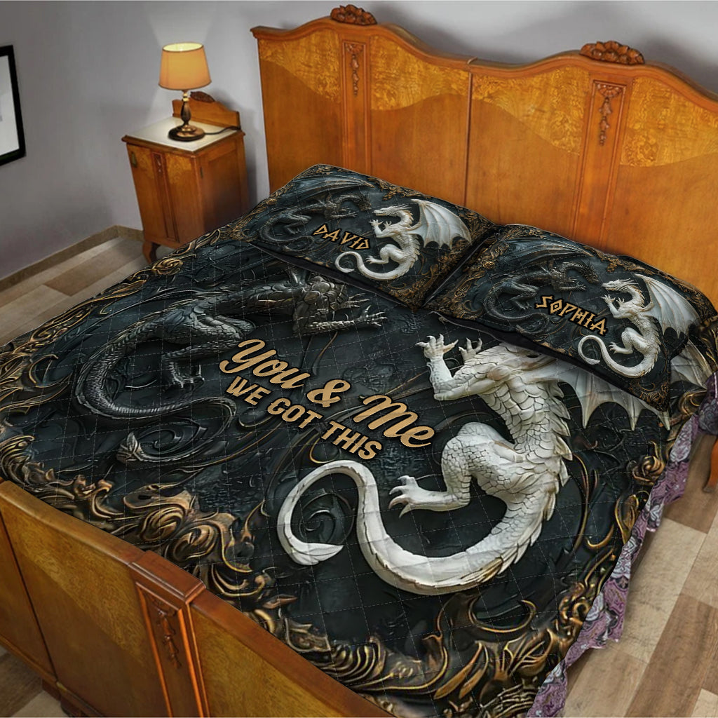 You & Me We Got This - Personalized Dragon Quilt Set
