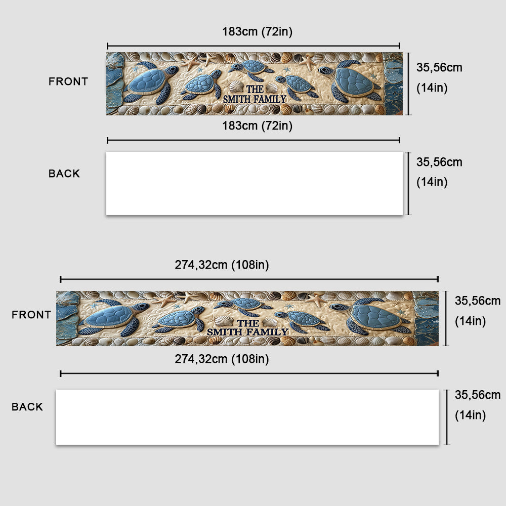 Love Turtles - Personalized Turtle Table Runner